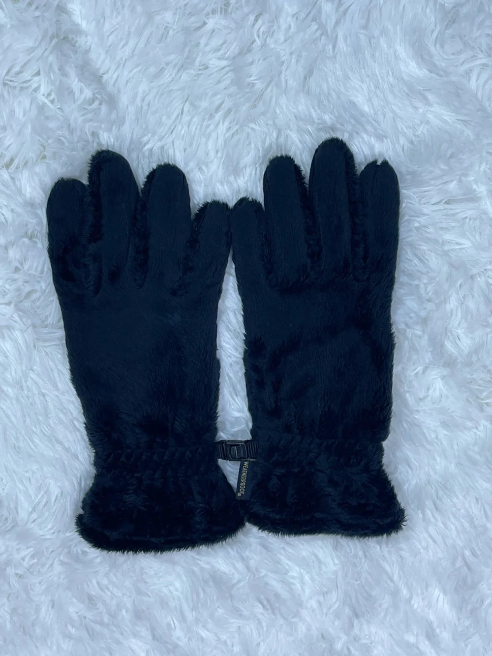Weatherproof Women’s Black Faux Fur Gloves Size L excellent condition